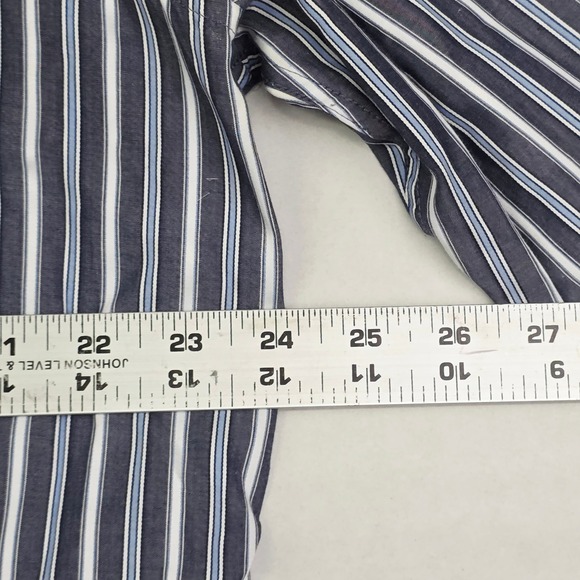 John Lennon XXL Mens Striped Button Down Shirt Long Sleeve Two Pocket - Picture 9 of 10